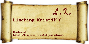 Lisching Kristóf névjegykártya